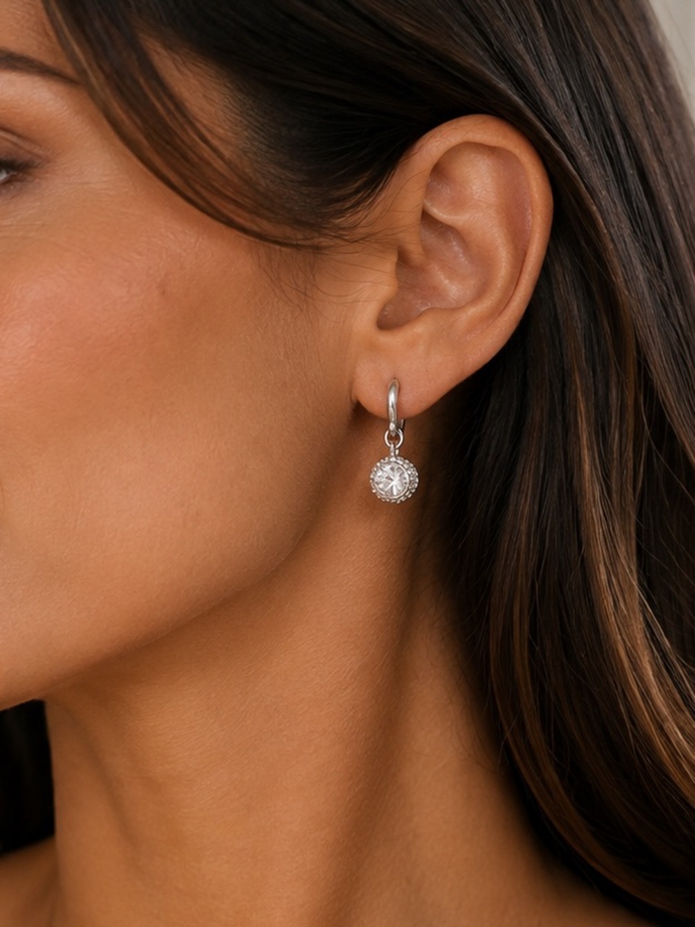 Swarovski Elegant Silver Drop Earrings